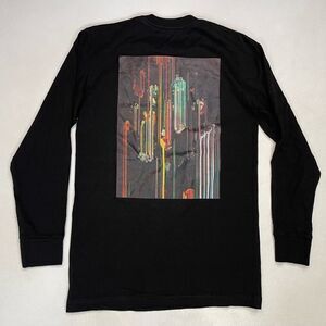 Black Scale Art Graphic T-Shirt Men XS Black Long Sleeve